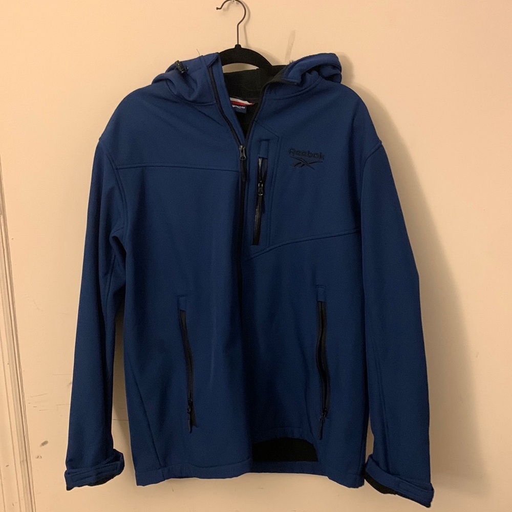 Reebok Winter Hooded Winter Jacket Dark Blue X-Large Used